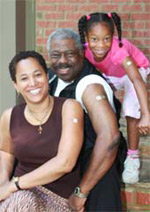 Photo: A father with his dauhgter and granddaughter