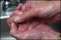 Photo: Washihing hands.