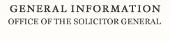 General Information Office of Solicitor General