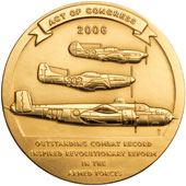 Back of 2007 Tuskegee Airmen medal.