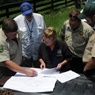 FEMA workers collaborate on a plan