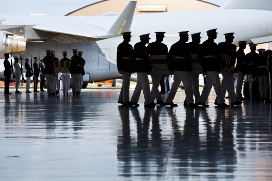 Marines During the Transfer of Remains Ceremony at Joint Base Andrews, Sept. 14, 2012