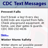 CDC Text Messages Widget