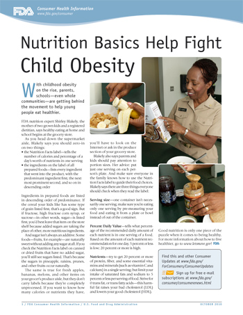 Nutrition Basics Help Fight Child Obesity (((JPG)))
