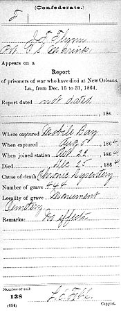 Record of Confederate States Marine Pvt. J. F. Flynn