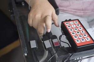 wheelchair with keypad