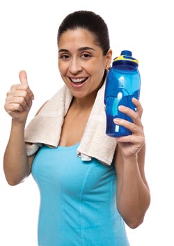 A woman with a woman bottle
