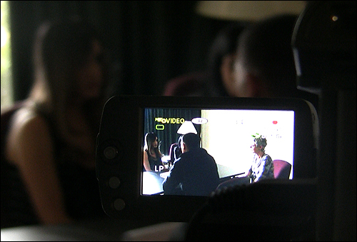 Viewfinder image of forensic interview