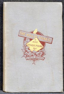 Front book cover of S. Weir Mitchell's Hill of stones. (Boston: Houghton, Mifflin and Company, 1883).