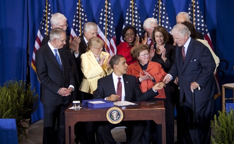 President Obama at SEED School Kennedy Service Act signing.