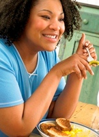 Woman Eating Breakfast