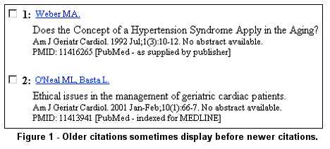 Older citations sometimes display before newer citations