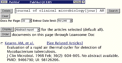 Screen capture of Citation Matcher Results