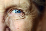 Close-up of senior woman’s eye