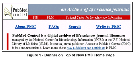 New banner on top of PMC home page