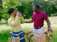 couple riding bicycle