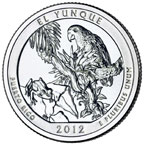 Image shows the back of the El Yunque quarter.