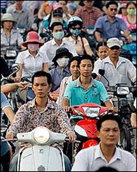 Photo: Commuters on a busy street