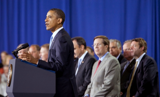 President Barack Obama delivers remarks on Fuel Efficiency Standards