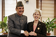 HHS Secretary Sebelius meets with Ghulam Nabi Azad, India Minister of Health and Family Welfare. Credit: Photo by Rakesh Malhotra.