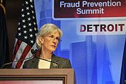 HHS Secretary Sebelius at Fraud Summit. Credit: Photo by Rick Bielaczyc.