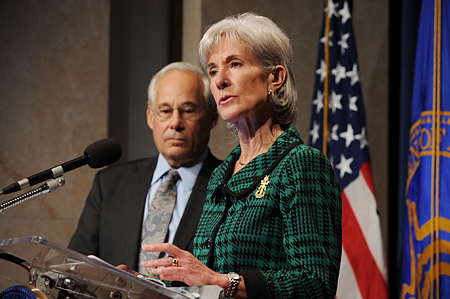HHS Secretary Sebelius announces the Health Care Innovation Challenge. Credit: Photo by Chris Smith – HHS Photographer