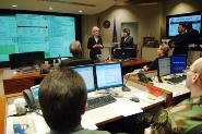 HHS Secretary Sebelius and Assistant Secretary for Public Preparedness, Dr. Lurie, visit the Secretary’s Operation Center. Credit: Photo by Chris Smith – HHS Photographer.