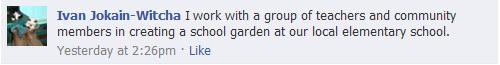 Ivan Jokain-Witcha: I work with a group of teachers and community members in creating a school garden