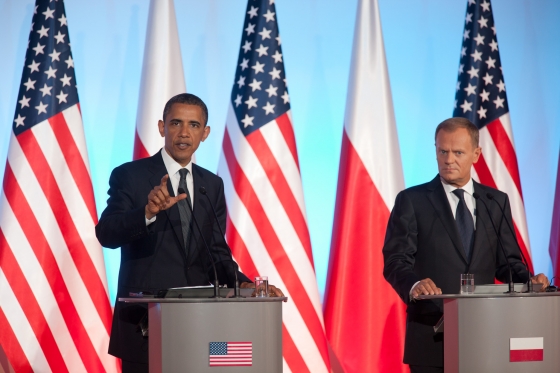 President Barack Obama and Polish Prime Minister Donald Tusk 
