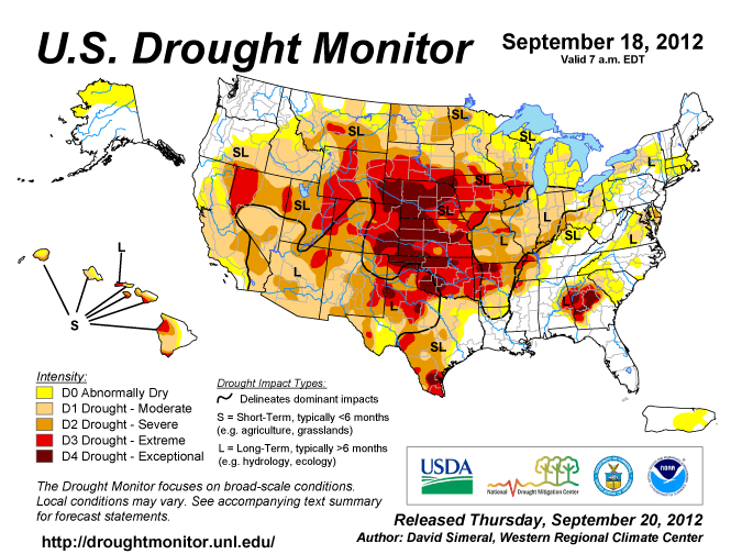 U.S. Drought Monitor, Sept. 18, 2012