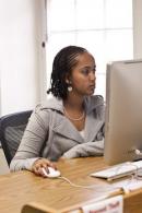 Girl working on computer