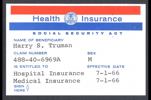 Medicare card number 488-40-6969A given to Harry S. Truman