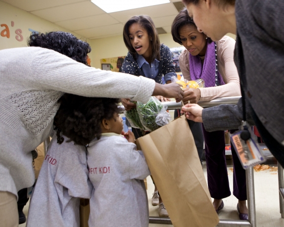 First Lady Michelle Obama and Malia at Martha’s Table