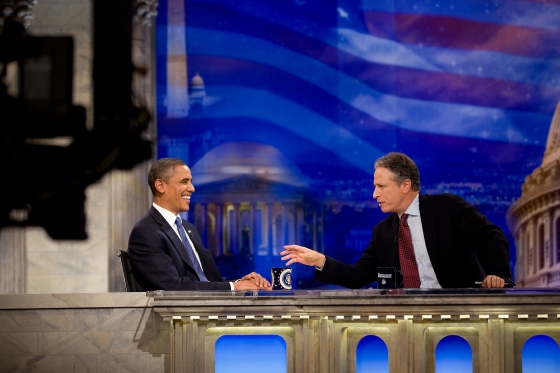 President Barack Obama Tapes an Interview for the Daily Show - Close Up
