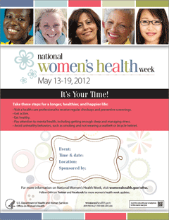 thumbnail of 2012 National Women's Health Week poster in English