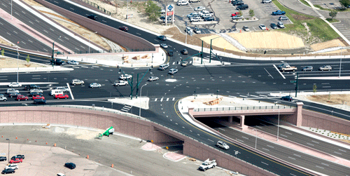 Aerial view of interchange