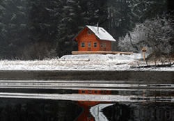 Wood cabin in Hoonah Alaska