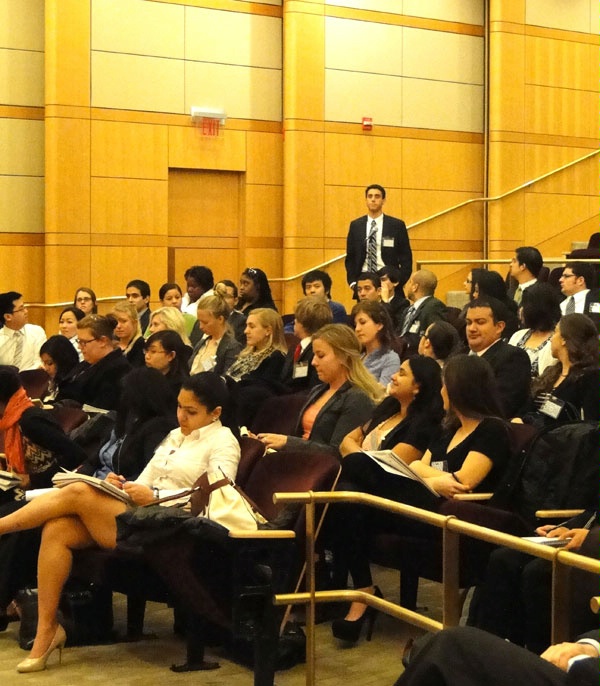 Foreign Policy Classroom briefing where approximately 100 students from various universities and countries attended.