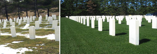 Headstone realignment Before & After