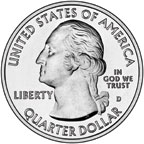 Image shows the front of the quarter-dollar coin.
