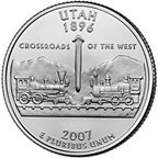 Image shows Utah's quarter.