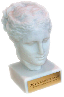 A photograph of the Honor Award, based on the goddess Hygieia.