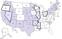 2006 US Map of Legal status of nonpasteurized dairy product sale or distribution