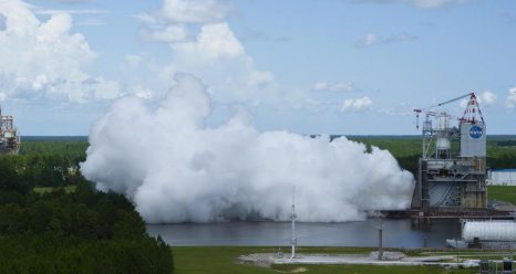 NASA engineers conducted a 550 second test of the new J2X rocket engine at Stennis Space Center in Mississippi on July 13.