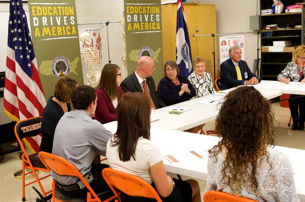 Roundtable discussion at Rock Springs High School