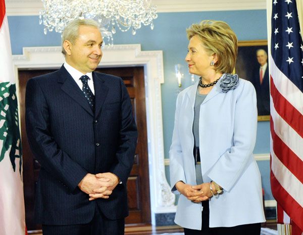 Date: 04/08/2009 Description: Remarks by Secretary Clinton and Lebanese Defense Minister Elias Murr before their meeting. State Dept Photo