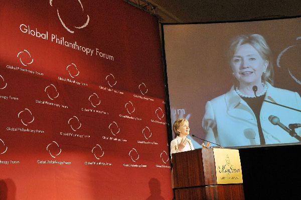 Date: 04/22/2009 Description: Remarks by Secretary Clinton at the Global Philanthropy Forum Conference.  State Dept Photo
