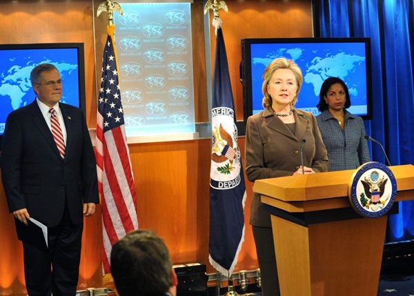 Date: 10/19/2009 Description: Remarks by Secretary Clinton, Ambassador to the United Nations Susan Rice and the President's Special Envoy to Sudan General Scott Gration on the Sudan Strategy.© State Department photo by Michael Gross