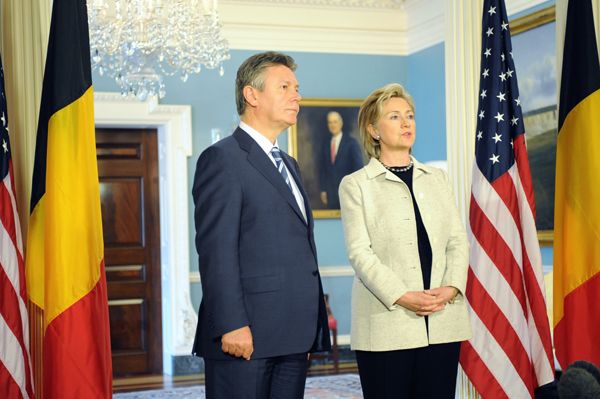 Date: 05/22/2009 Description: Secretary of State Hillary Rodham Clinton and Belgian Deputy Prime Minister Karel De Gucht. State Dept Photo