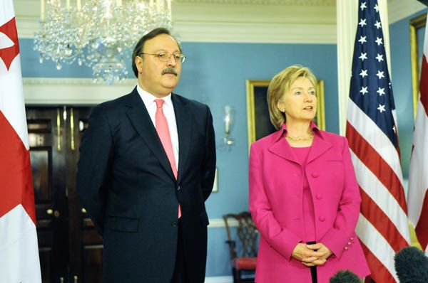 Date: 04/14/2009 Description: Secretary Clinton meets with Georgian Foreign Affairs Minister Grigol Vashadze, Washington, DC, April 14, 2009. State Dept Photo